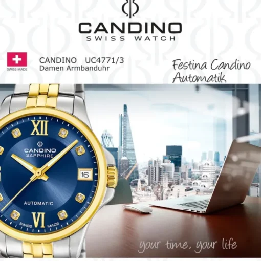 Candino Damenuhr Edelstahl silber gold Candino Automatik Armbanduhr UC4771/3