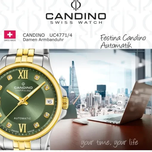 Candino Damenuhr Edelstahl silber gold Candino Automatik Armbanduhr UC4771/4
