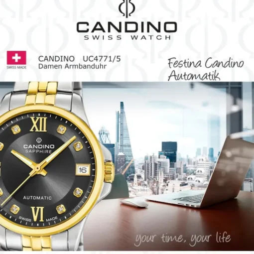 Candino Damenuhr Edelstahl silber gold Candino Automatik Armbanduhr UC4771/5