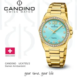 Candino Damenuhr Edelstahl gold Candino Elegance Armbanduhr UC4755/2