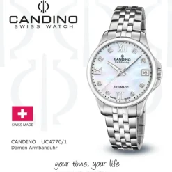Candino Damenuhr Edelstahl silber Candino Automatik Armbanduhr UC4770/1