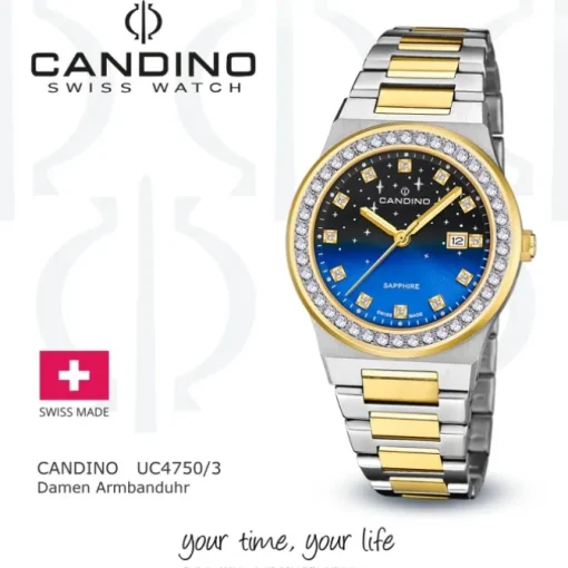 Candino Damenuhr Edelstahl silber gold Candino Elegance Armbanduhr UC4750/3