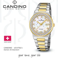 Candino Damenuhr Edelstahl silber gold Candino Elegance Armbanduhr UC4750/1