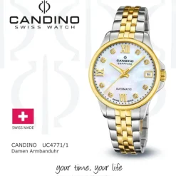Candino Damenuhr Edelstahl silber gold Candino Automatik Armbanduhr UC4771/1