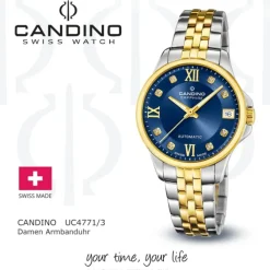 Candino Damenuhr Edelstahl silber gold Candino Automatik Armbanduhr UC4771/3