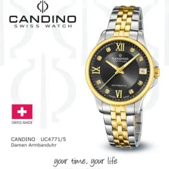 Candino Damenuhr Edelstahl silber gold Candino Automatik Armbanduhr UC4771/5