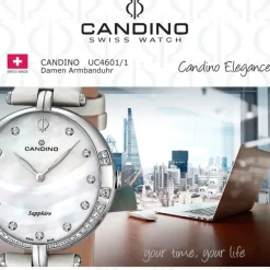 Candino Damenuhr Elegance C4601/1 Armbanduhr Edelstahl creme UC4601/1