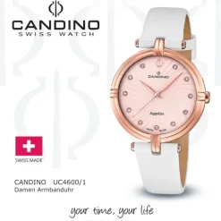 Candino Damenuhr Elegance C4600/1 Armbanduhr Edelstahl weiß UC4600/1