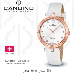 Candino Damenuhr Elegance C4600/3 Armbanduhr Edelstahl weiß UC4600/3