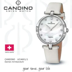 Candino Damenuhr Elegance C4601/1 Armbanduhr Edelstahl creme UC4601/1