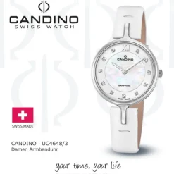 Candino Damenuhr Leder weiß Candino Elegance Armbanduhr UC4648/3