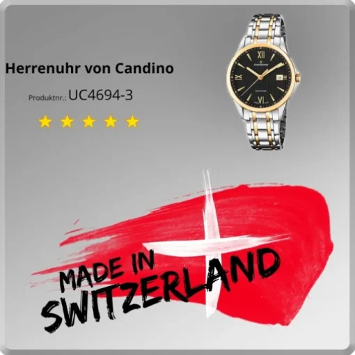Candino Herren Armbanduhr Couple C4694/3 Quarz Edelstahl silber gold UC4694/3
