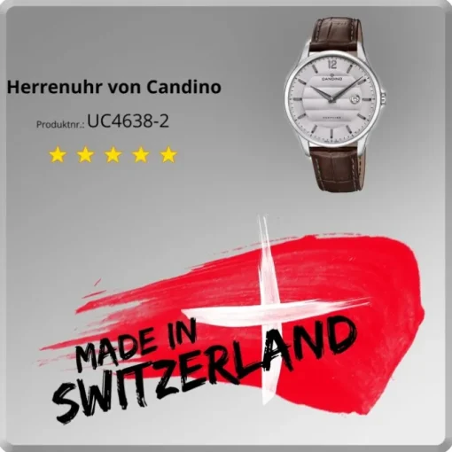 Candino Herren Armbanduhr Classic Timeless C4638/2 Quarz Leder braun UC4638/2