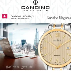 Candino Herren Armbanduhr Couple C4694/2 Quarz Edelstahl silber gold UC4694/2