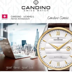 Candino Herren Armbanduhr Classic Timeless C4640/1 Quarz Leder braun UC4640/1