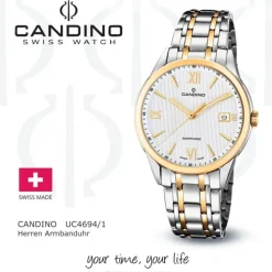 Candino Herren Armbanduhr Couple C4694/1 Quarz Edelstahl silber gold UC4694/1