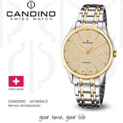 Candino Herren Armbanduhr Couple C4694/2 Quarz Edelstahl silber gold UC4694/2