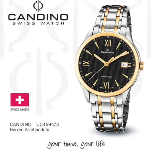 Candino Herren Armbanduhr Couple C4694/3 Quarz Edelstahl silber gold UC4694/3