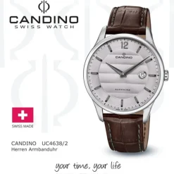 Candino Herren Armbanduhr Classic Timeless C4638/2 Quarz Leder braun UC4638/2