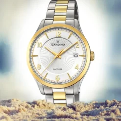 Candino Herren-Armbanduhr Edelstahl silber gold C4631/1 Quarz Klassisch UC4631/1