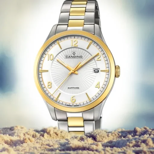 Candino Herren-Armbanduhr Edelstahl silber gold C4631/1 Quarz Klassisch UC4631/1