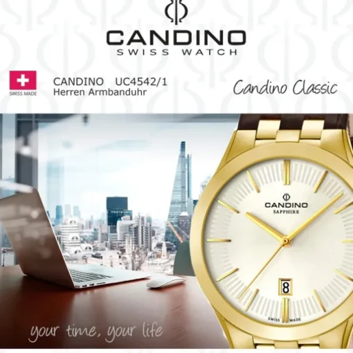 Candino Herren-Armbanduhr Timeless analog Quarz Leder UC4542/1