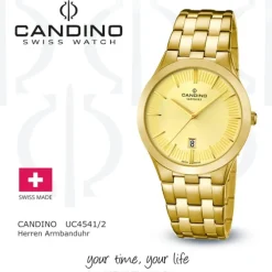 Candino Herren-Armbanduhr Timeless analog Quarz Edelstahl Gelbgold PVD UC4541/2