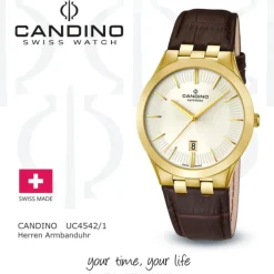 Candino Herren-Armbanduhr Timeless analog Quarz Leder UC4542/1