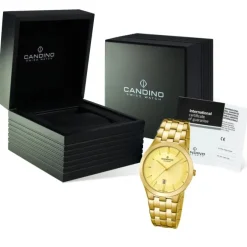 Candino Herren-Armbanduhr Timeless analog Quarz Edelstahl Gelbgold PVD UC4541/2