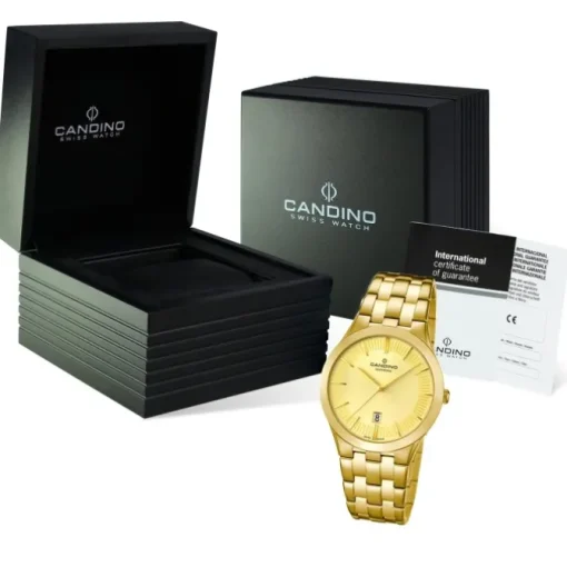 Candino Herren-Armbanduhr Timeless analog Quarz Edelstahl Gelbgold PVD UC4541/2