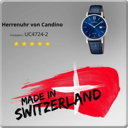 Candino Herrenuhr Classic C4724/2 Armbanduhr Edelstahl blau UC4724/2
