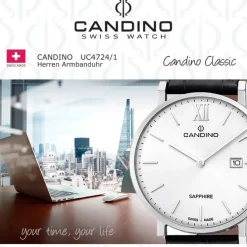 Candino Herrenuhr Classic C4724/1 Armbanduhr Edelstahl schwarz UC4724/1