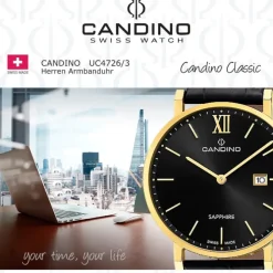Candino Herrenuhr Classic C4726/3 Armbanduhr Edelstahl schwarz UC4726/3