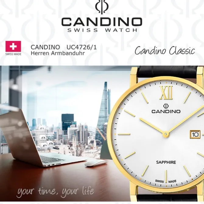 Candino Herrenuhr Classic C4726/1 Armbanduhr Edelstahl schwarz UC4726/1