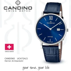 Candino Herrenuhr Classic C4724/2 Armbanduhr Edelstahl blau UC4724/2