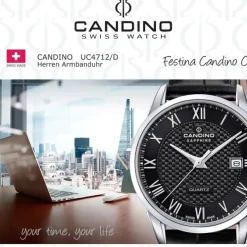 Candino Herrenuhr Edelstahl schwarz Candino Classic Armbanduhr UC4712/D