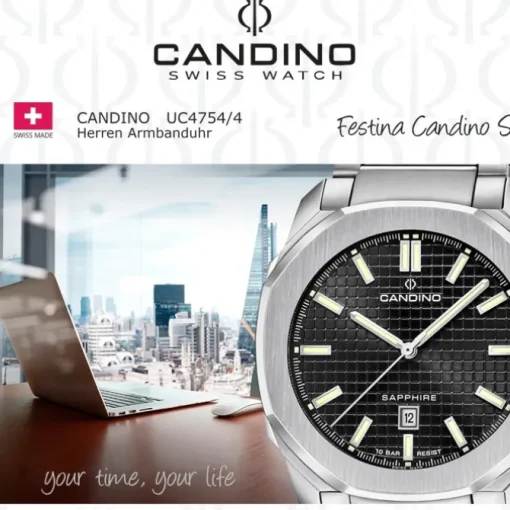 Candino Herrenuhr Edelstahl silber Candino Sport Armbanduhr UC4754/4