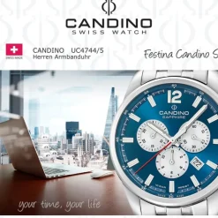 Candino Herrenuhr Edelstahl silber Candino Sport Armbanduhr UC4744/5