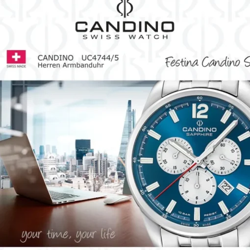 Candino Herrenuhr Edelstahl silber Candino Sport Armbanduhr UC4744/5