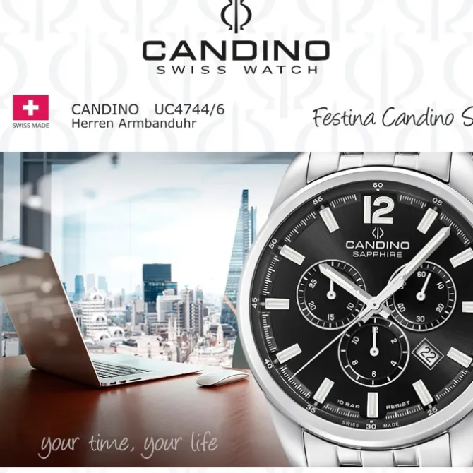 Candino Herrenuhr Edelstahl silber Candino Sport Armbanduhr UC4744/6