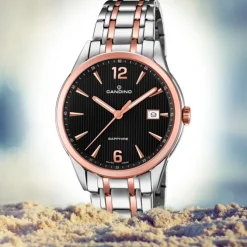 Candino Herren-Uhr Edelstahl silber roségold C4616/3 Quarz Klassisch UC4616/3