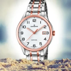 Candino Herren-Uhr Edelstahl silber roségold C4616/1 Quarz Klassisch UC4616/1