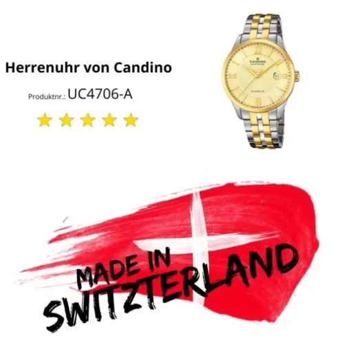 Candino Herrenuhr Edelstahl silber gold Candino Classic Armbanduhr UC4706/A