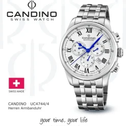 Candino Herrenuhr Edelstahl silber Candino Sport Armbanduhr UC4744/4