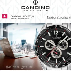 Candino Herrenuhr Edelstahl silber Candino Sport Armbanduhr UC4757/4