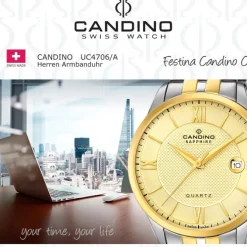 Candino Herrenuhr Edelstahl silber gold Candino Classic Armbanduhr UC4706/A