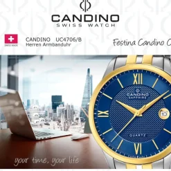 Candino Herrenuhr Edelstahl silber gold Candino Classic Armbanduhr UC4706/B
