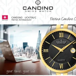 Candino Herrenuhr Edelstahl silber gold Candino Classic Armbanduhr UC4706/C