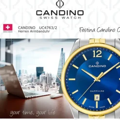 Candino Herrenuhr Edelstahl silber gold Candino Classic Armbanduhr UC4763/2