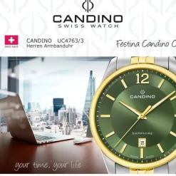 Candino Herrenuhr Edelstahl silber gold Candino Classic Armbanduhr UC4763/3